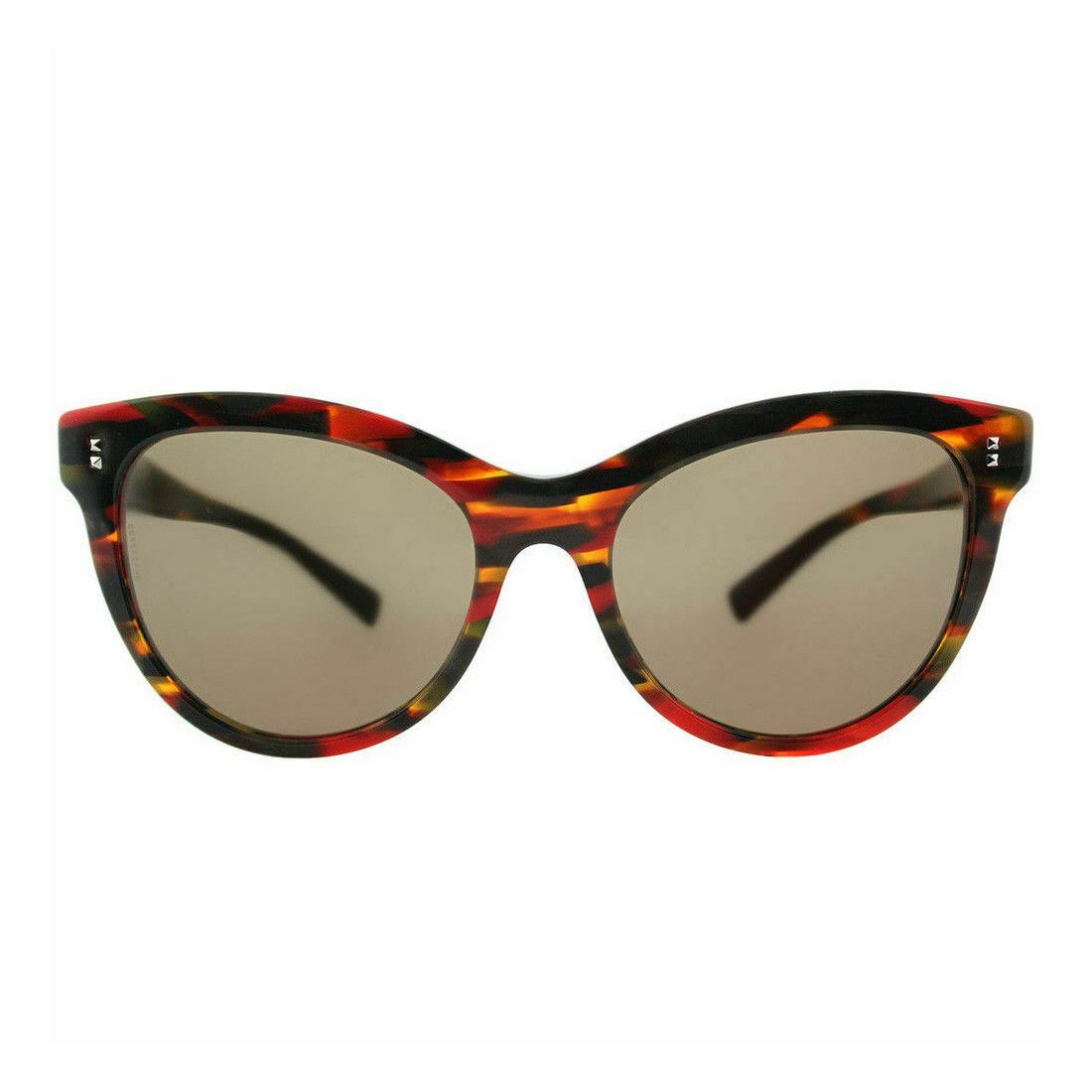 Valentino VA4013-5040/73 Striped Red Brown Cat Eye Brown Lens Women's